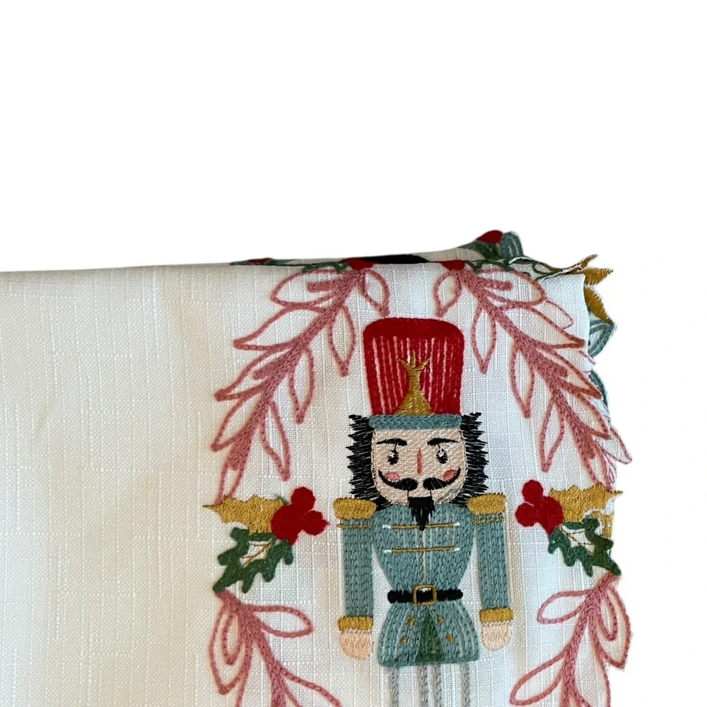 Envogue Embroidered NUTCRACKER Christmas Shower Curtain 72x72 Holiday NEW